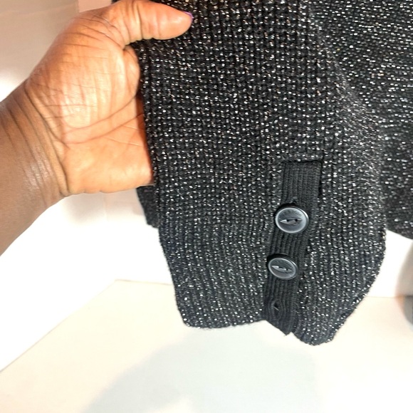 Rag & Bone Jubilee Metallic Black Crew Neck Sweater Size Large/X Large - Picture 13 of 13